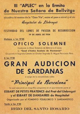 Programa III Aplec a Bellvitge 1954